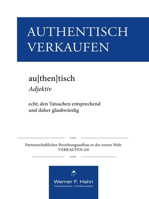 cover image of Authentisch Verkaufen